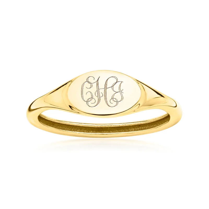 Italian 14kt Yellow Gold Personalized Signet Ring | Ross-Simons