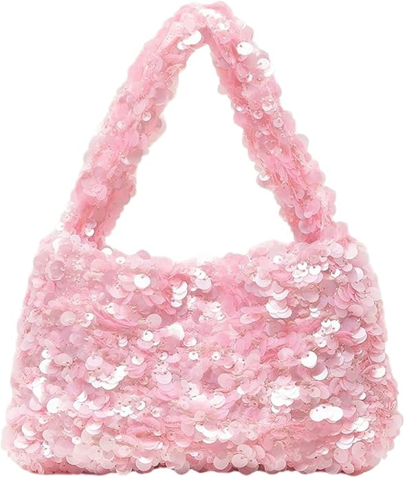 Floerns Women's Elegant Shiny Sequin Hobo Bags Sparkly Summer Party Cute Mini Handbag | Amazon (US)