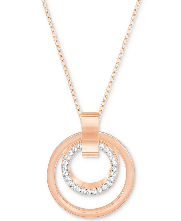 Swarovski
          
        
  
      
          Pavé Double-Hoop Pendant Necklace | Macys (US)