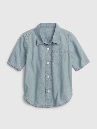 Toddler Denim Button-Down Shirt with Washwell | Gap (US)