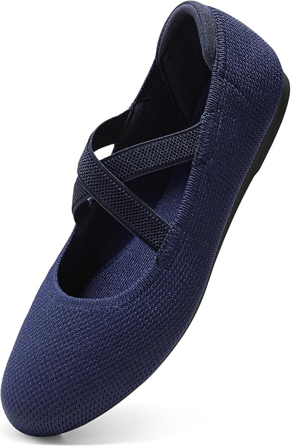 Arromic Flats for Women Round Toe Ballet Flats with Straps Women Ballerina Flat Shoes Dressy Comf... | Amazon (US)