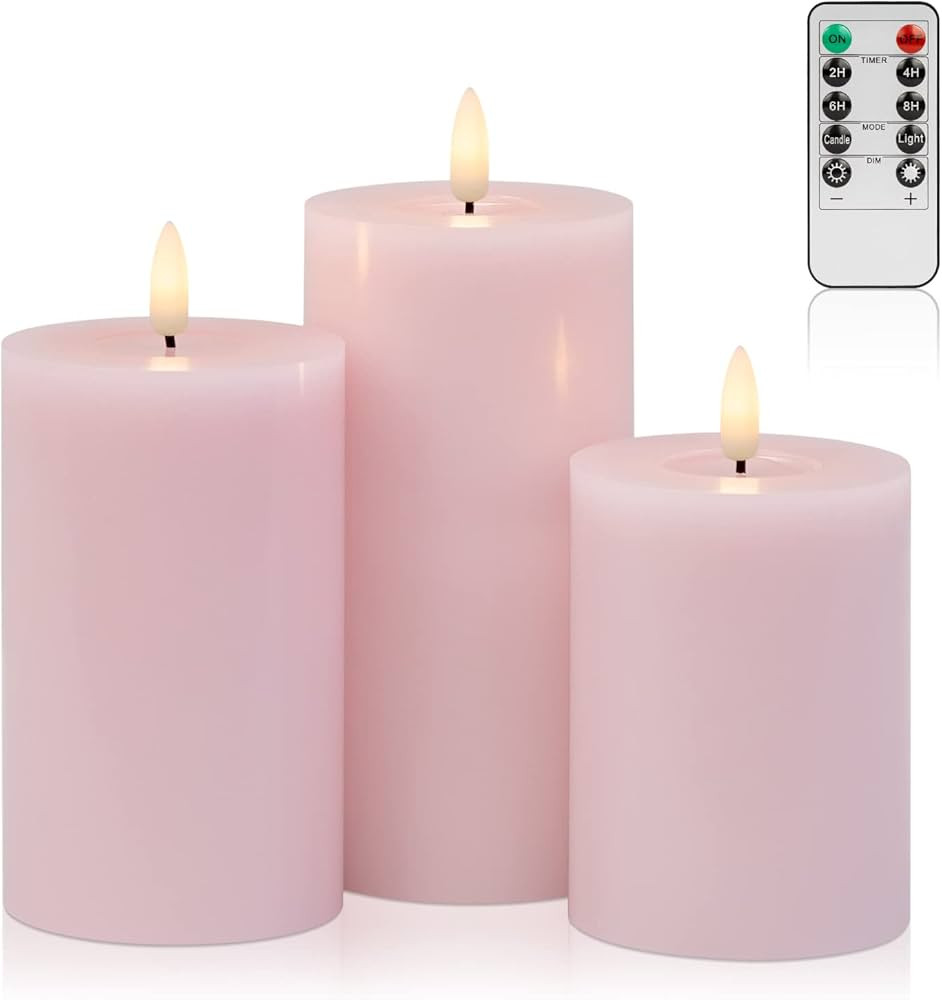 ANGELLOONG Flickering Flameless Candles with Remote, Real Wax LED Candles with Timer, Battery Ope... | Amazon (US)