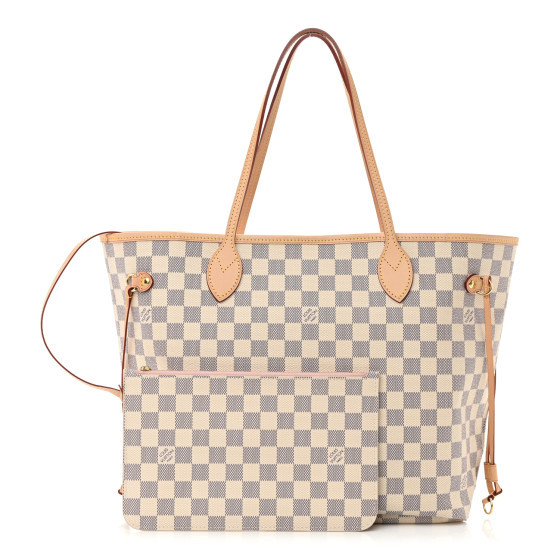 Damier Azur Neo Neverfull MM Rose Ballerine | FASHIONPHILE (US)