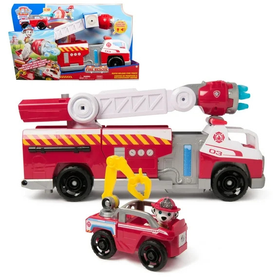 PAW Patrol Fire Rescue: Rapid Reload Fire Truck with Marshall, Projectile Launcher, Mini Vehicle ... | Walmart (US)