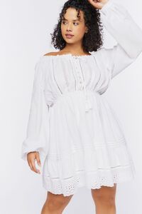 Plus Size Off-the-Shoulder Peasant Mini Dress | Forever 21 (US)