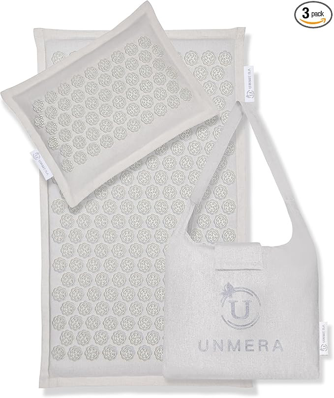 Acupressure Mat and Pillow Set,Natural Eco Linen & Coconut Fiber Filling,FSA/HSA Eligible,for Bac... | Amazon (US)