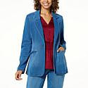 DG2 by Diane Gilman Super Stretch Knit Denim Blazer - Blue - Size Petite 2 X | HSN