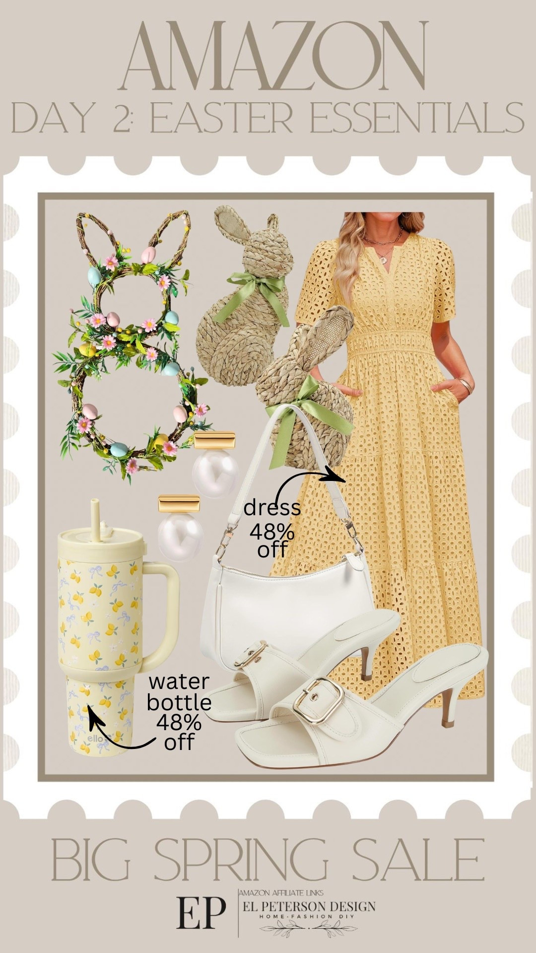 Amazon Big Spring Sale
Day 2: Easter Essentials
Dress
Wreaths
Water bottle
Heels
Purse
Earrings
Bunnies 

#LTKSaleAlert #LTKHome