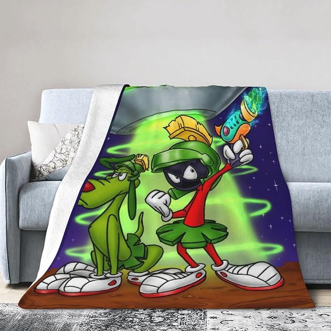 TIMELESS Anime Marvin Cartoon The Martian Flannel Throw Blanket Fall Lightweight Air Conditioned ... | Amazon (US)