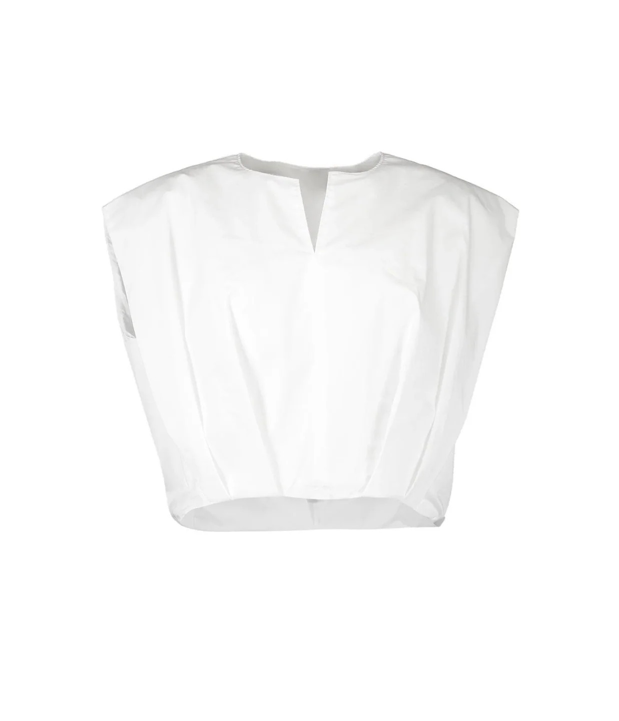 Simkhai - Wrenli Short Sleeve Pleated Top in White | Mode Sportif