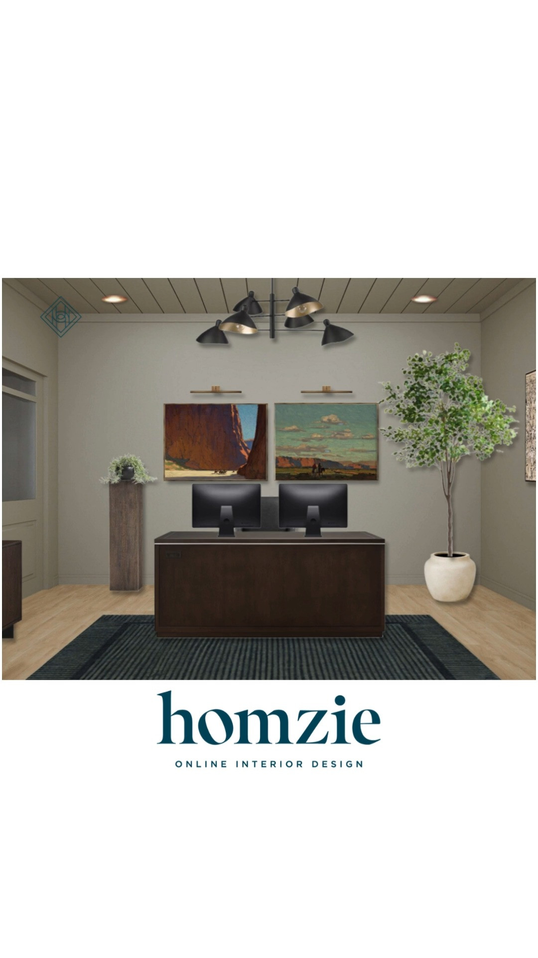 Office design featuring desk chair, accent pillows, gallery light, wall art, decor, floor tree, sofa, curtains, etc

#LTKHome #LTKFinds #LTKFavorites #HomeStyleDaily 

 #LTKHome #LTKStyleTip #LTKFamily