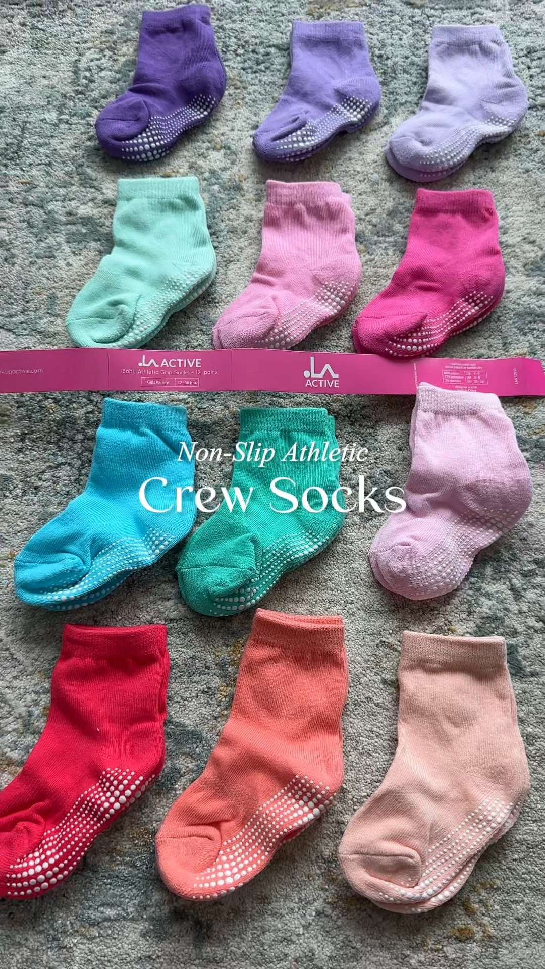 Say goodbye to dangerous slips, slips, and scuffed knees during indoor playtime. 🤸‍♂️ LA Active Non Slip Athletic Crew Socks for Kids are a total game-changer for your little one's daily routine, combining the classic, on-trend look of an athletic crew sock with a heavy-duty, premium matrix of non-slip grip dots on the sole. Great gift idea for multi-tasking parents, daycare teachers, or active families 👟 #KidsGripSocks #ToddlerSafety #PlaytimeEssentials #OnTheGoParents #PlaydateReady #ToddlerStyle #CapsuleWardrobeKids 

#LTKmomlife #LTKBaby #LTKKids
