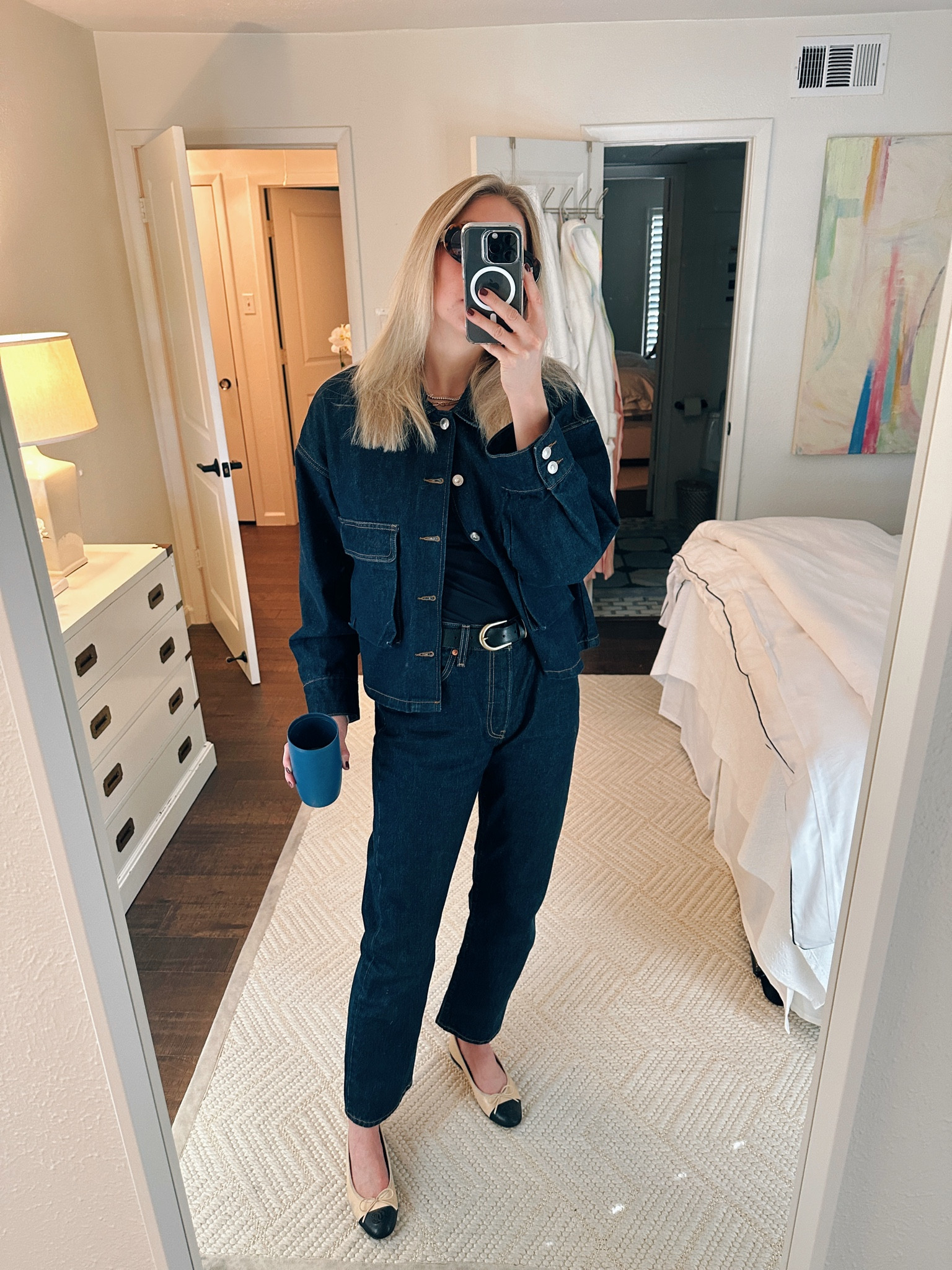 Dark denim on denim!