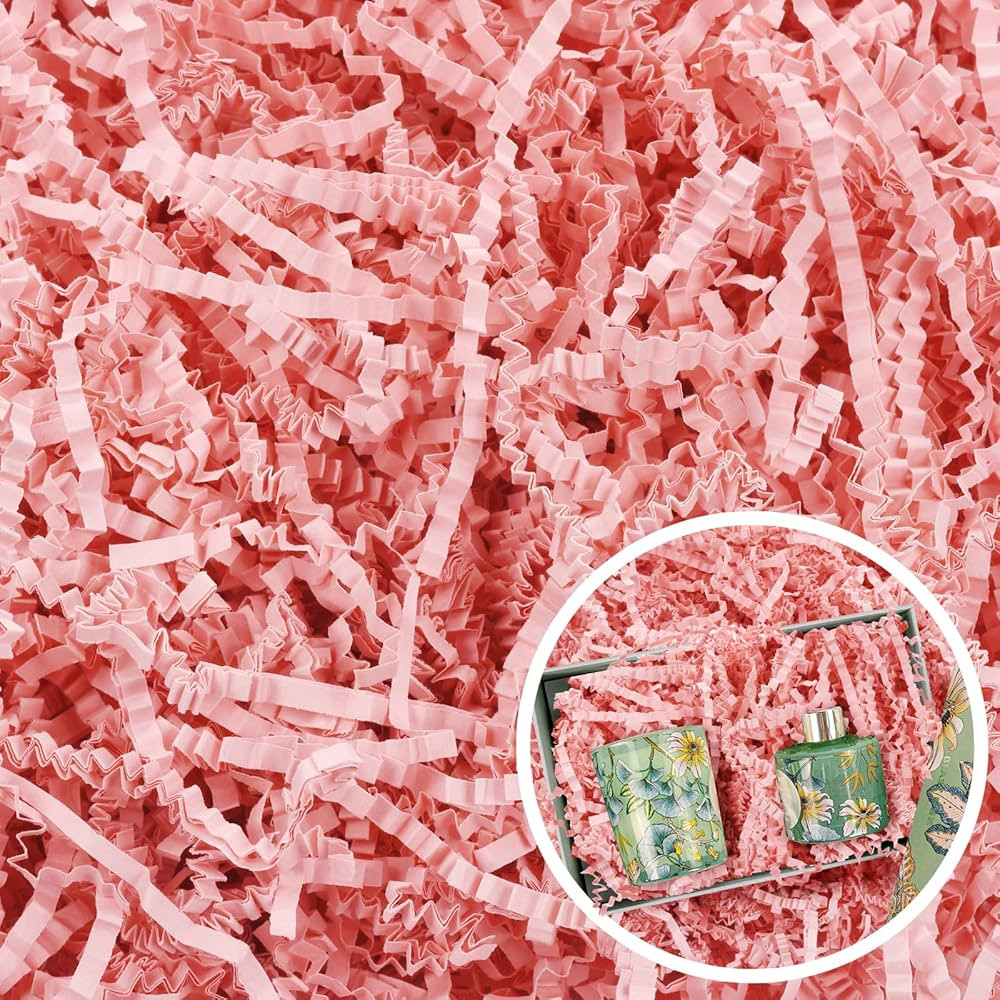 Valentines Pink Crinkle Cut Paper Shred Filler for Gift Baskets Box Bags 1/2 LB, Shredded Paper G... | Amazon (US)