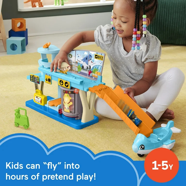 Fisher-Price Little People Everyday Adventures Airport Toddler Playset, Airplane & 3 Play Pieces | Walmart (US)