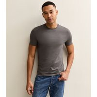 Men's Mid Grey Muscle Fit T-Shirt New Look | New Look (UK)