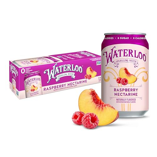 Waterloo Sparkling Water, Raspberry Nectarine Naturally Flavored, 12 Fl Oz Cans (Pack of 12) – Zero Calories and Zero Sugar or Sweeteners | Amazon (US)