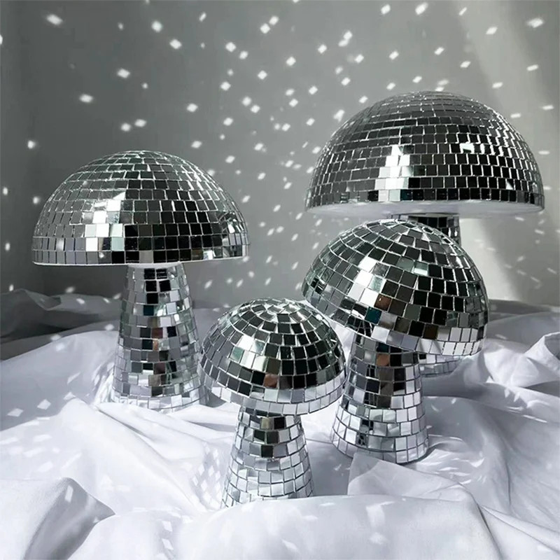 7in Mushroom Shape Disco Mirror Ball Bedroom Decoration Aesthetic Retro Reflective Sparkle Mushro... | Walmart (US)