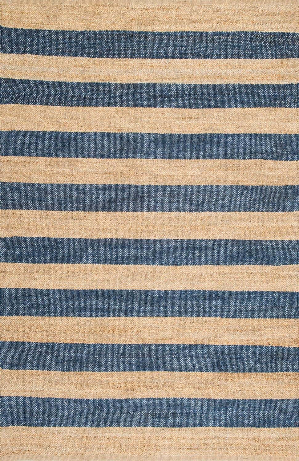 nuLOOM Alisia Flatweave Stripes Jute Area Rug, 3' x 5', Denim | Amazon (US)