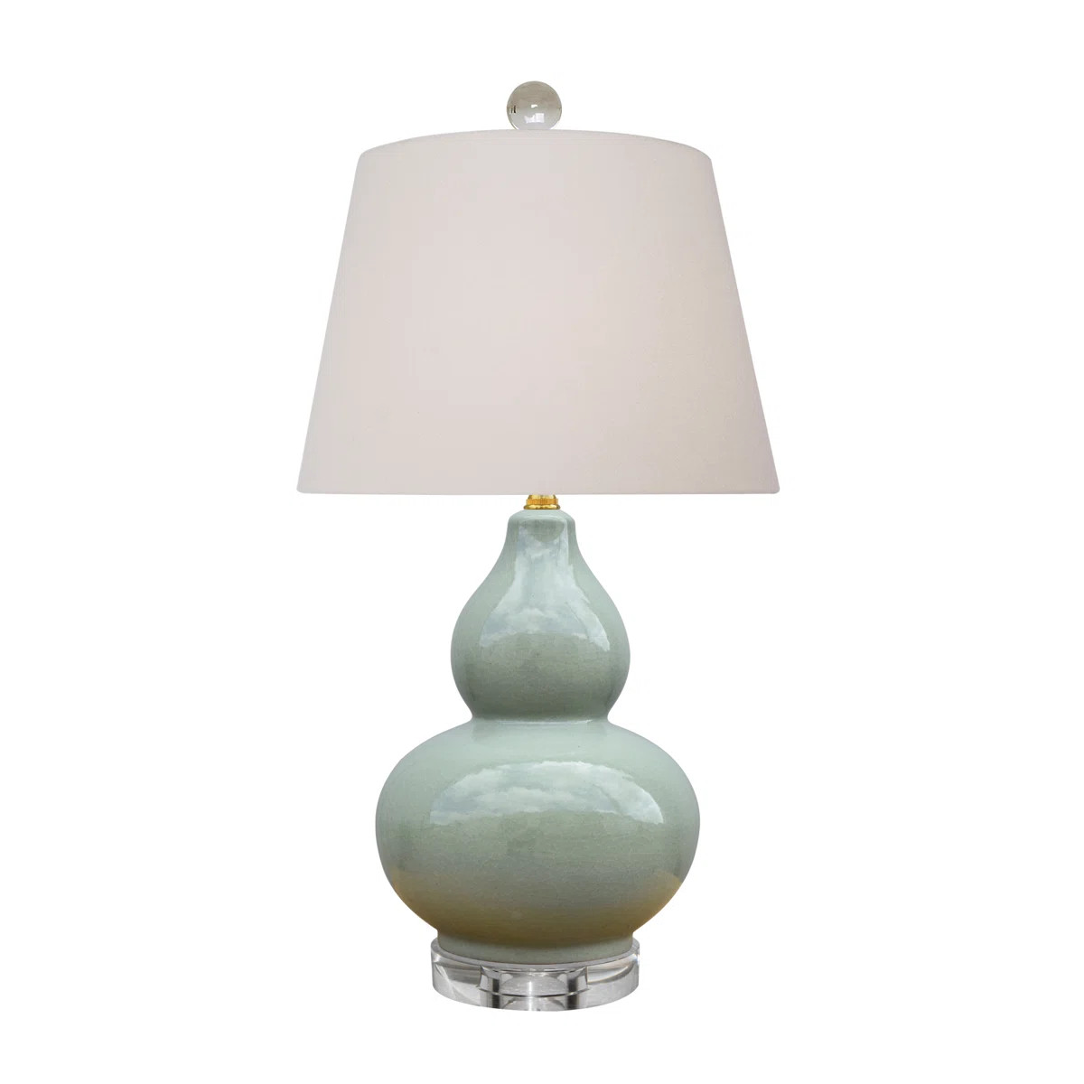 PORCELIAN LIGHT BLUE CELADON CRACKLED GOURD LAMP | Wayfair North America