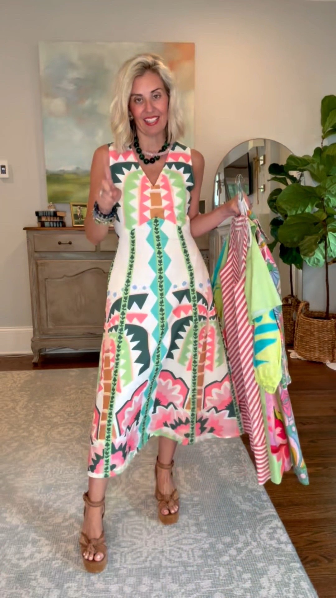 Shop my closet! Wearing what we own…summer to fall edition! 

Scarlett dress - xxs (sized down) 
Red/white dress - small
Tyler Boe dress - xs
Florabee dress - xs 
Sweaters - xs
Boden dress - 2 

Heels & boots - 8 tts
Mary Jane’s - 7.5 (sized 1/2 down)