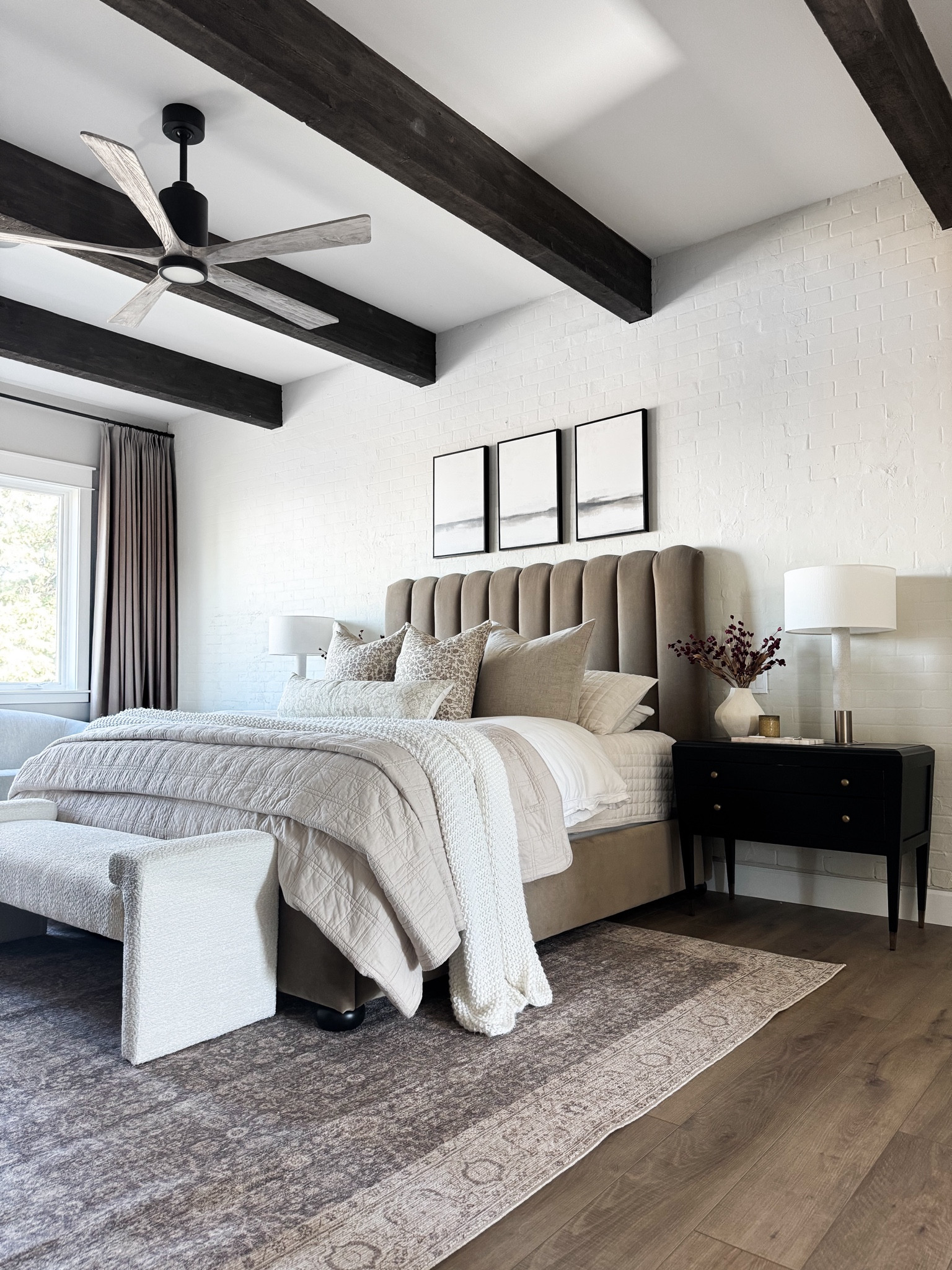 The neutral bedroom of my dreams! Loving this new spokane rug we designed. It's perfect for this neutral bedroom. 

Area rugs. Bedroom. Master bedroom. Area rug. Bed. Bedding. Neutral bedding. Neutral bedroom

#LTKHome