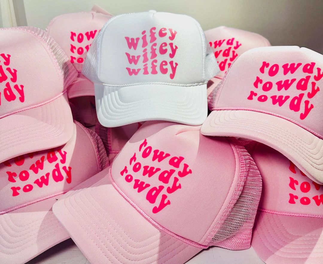 custom bachelorette party trucker hats | personalized party hats | superlatives | custom design |... | Etsy (US)