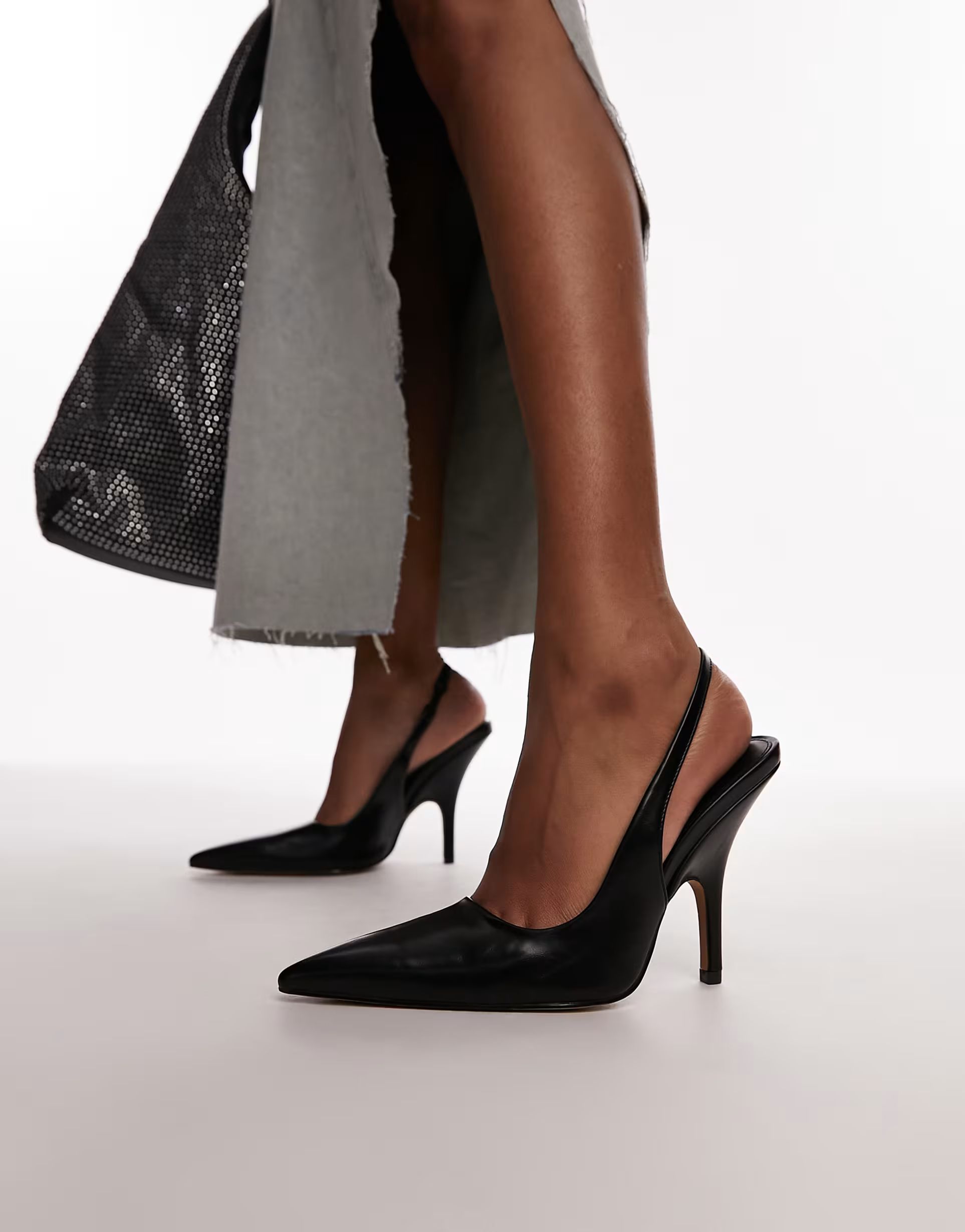 Topshop Emma heeled sling back pumps in black | ASOS (Global)