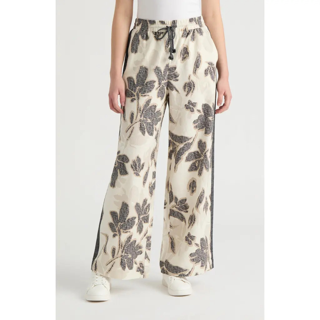 NVLT Wide Leg Pants in Black Etched Floral at Nordstrom Rack, Size Small | Nordstrom Rack