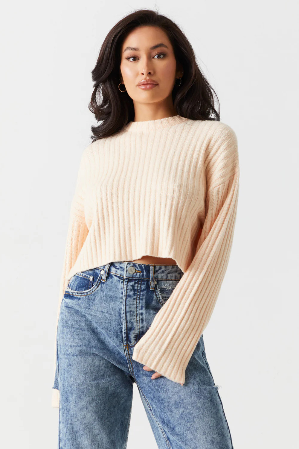 Chunky Knit Crop Sweater | Charlotte Russe