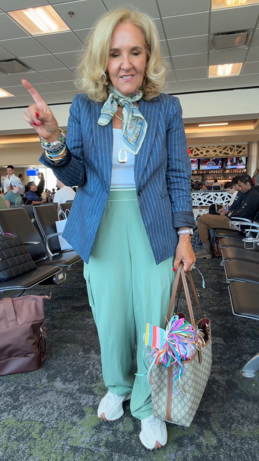 Blazer size 10, petite
Pants size medium regular
Tank size medium
20% off my bracelet stack code NANETTE20
Loved this travel outfit 

#LTKOver40 #LTKCon #LTKTravel