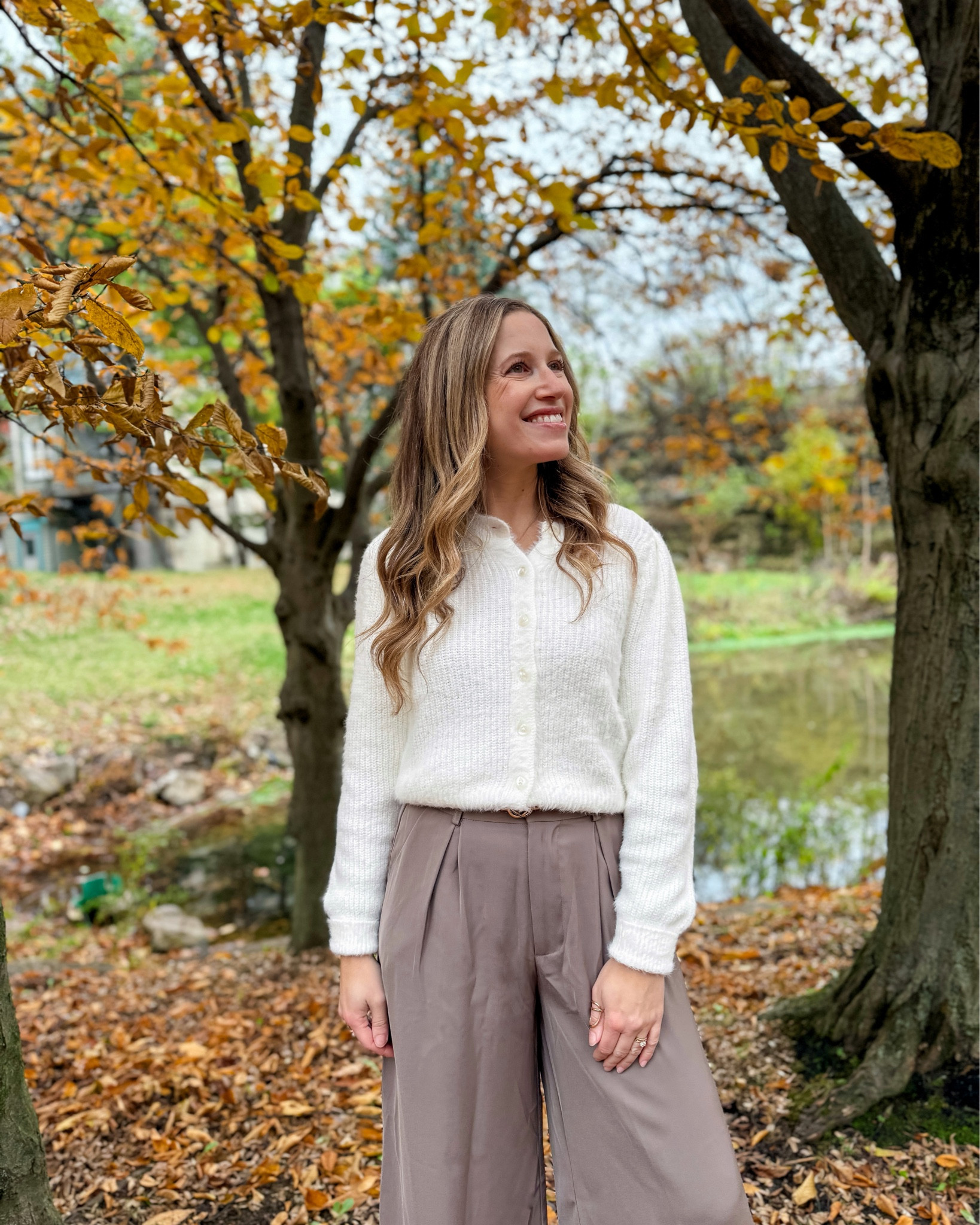 All of these pieces are on sale right now! I love that these wide leg pants come in length, and have a stretchy back. This cardigan is super cozy. 

#LTKootd #LTKSeasonal #LTKSaleAlert