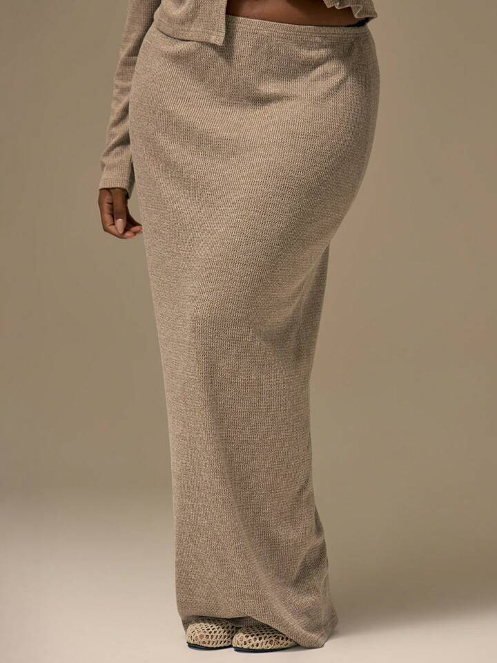 MUSERA Plus Size Maxi Knit Skirt Cute Holiday Elegant Romantic Curve Farmhouse Autumn Winter Fall | SHEIN