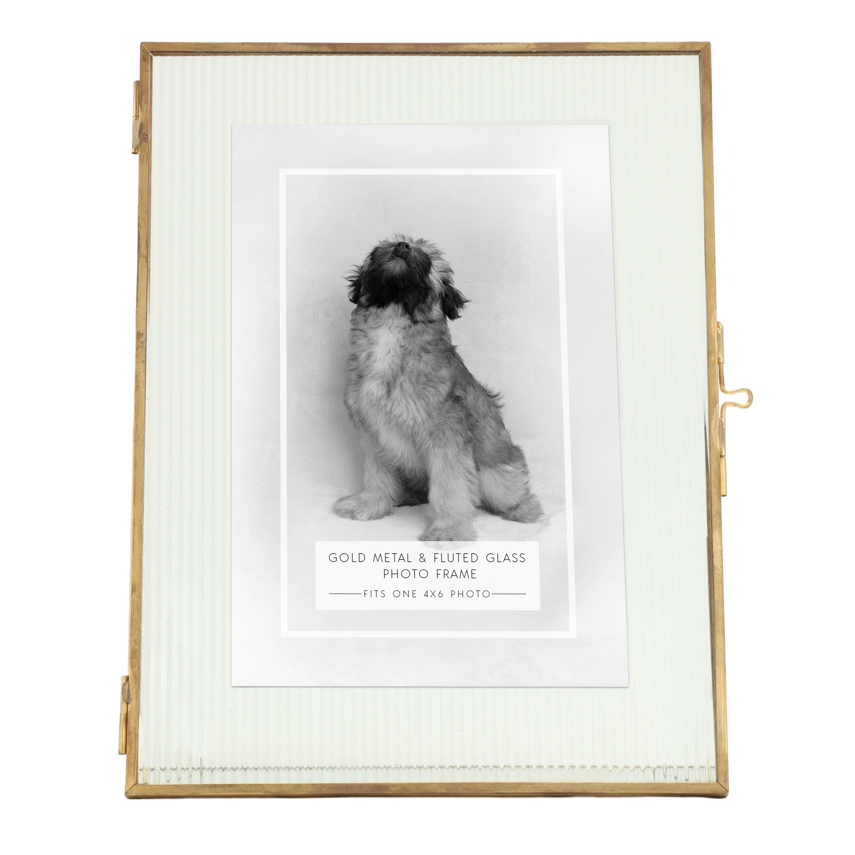 Home Decor Collection Brass Trimmed Fluted Glass Tabletop Picture Frame Fits up to a 5"x7" Photo | Walmart (US)