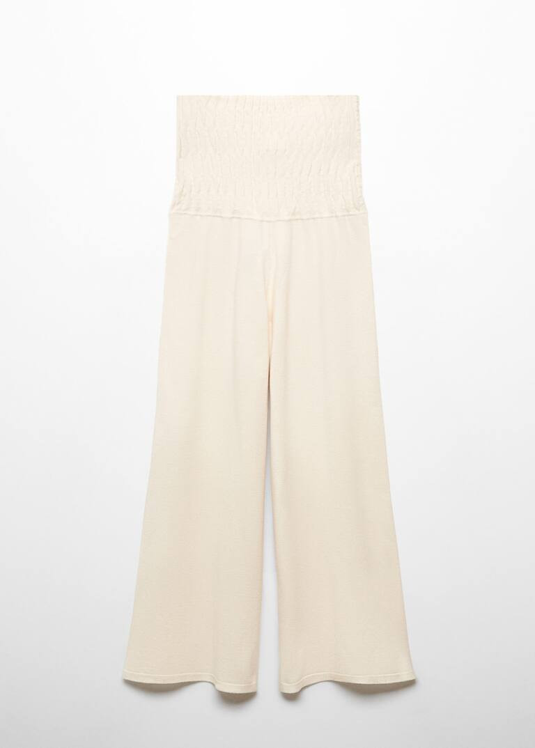 Knitted wideleg trousers -  Women | Mango United Kingdom | MANGO (UK)