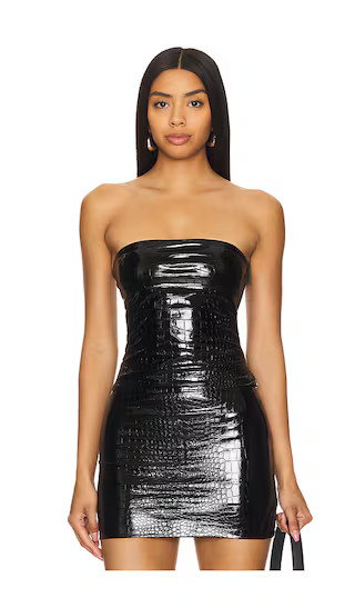 Killa Bandeau in Onyx Croc | Revolve Clothing (Global)