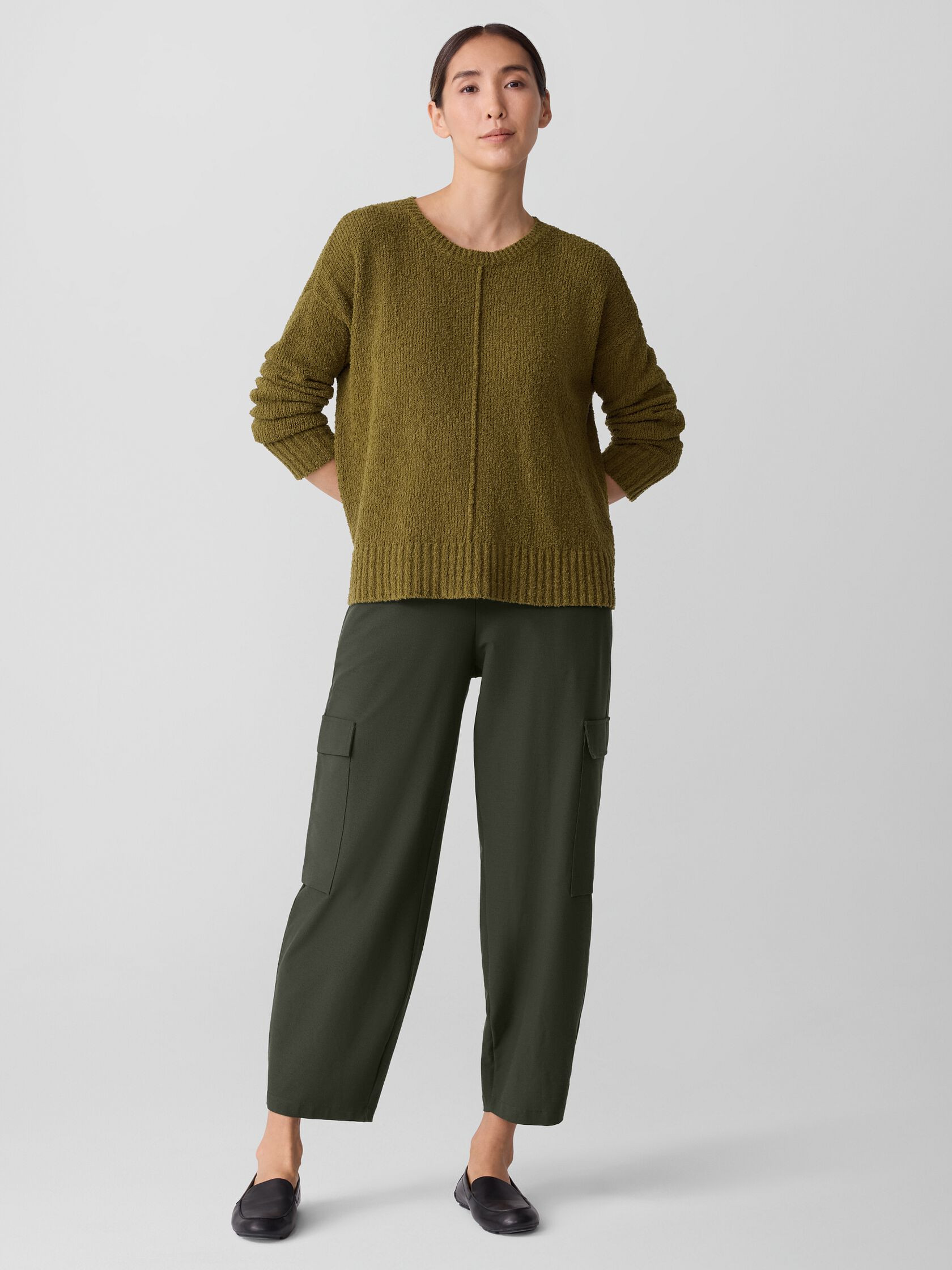 Cotton Fluff Crew Neck Top | Eileen Fisher