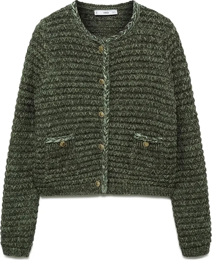 MANGO Metallic Chunky Knit Cardigan | Nordstrom | Nordstrom