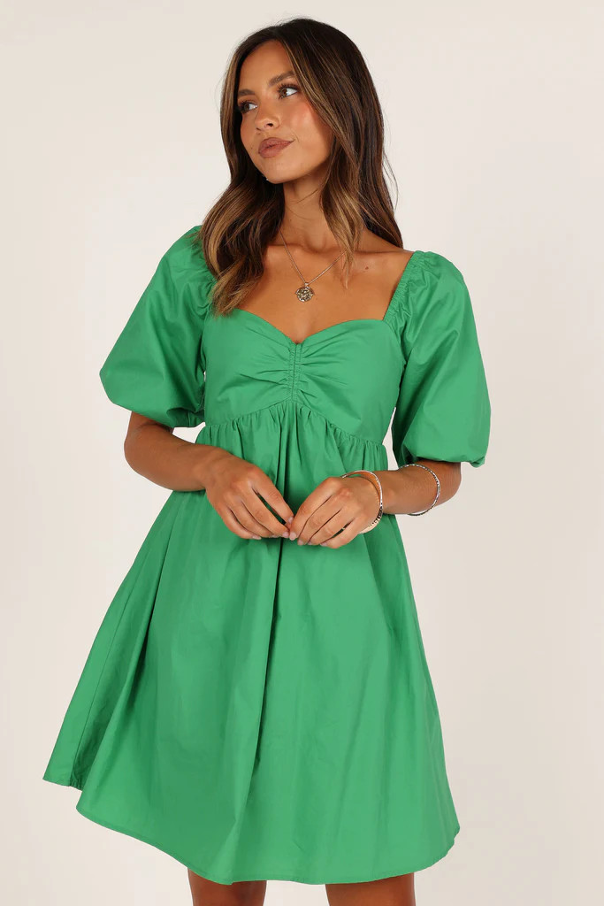 Lionel Puff Sleeve Midi Dress - Green | Petal & Pup (US)
