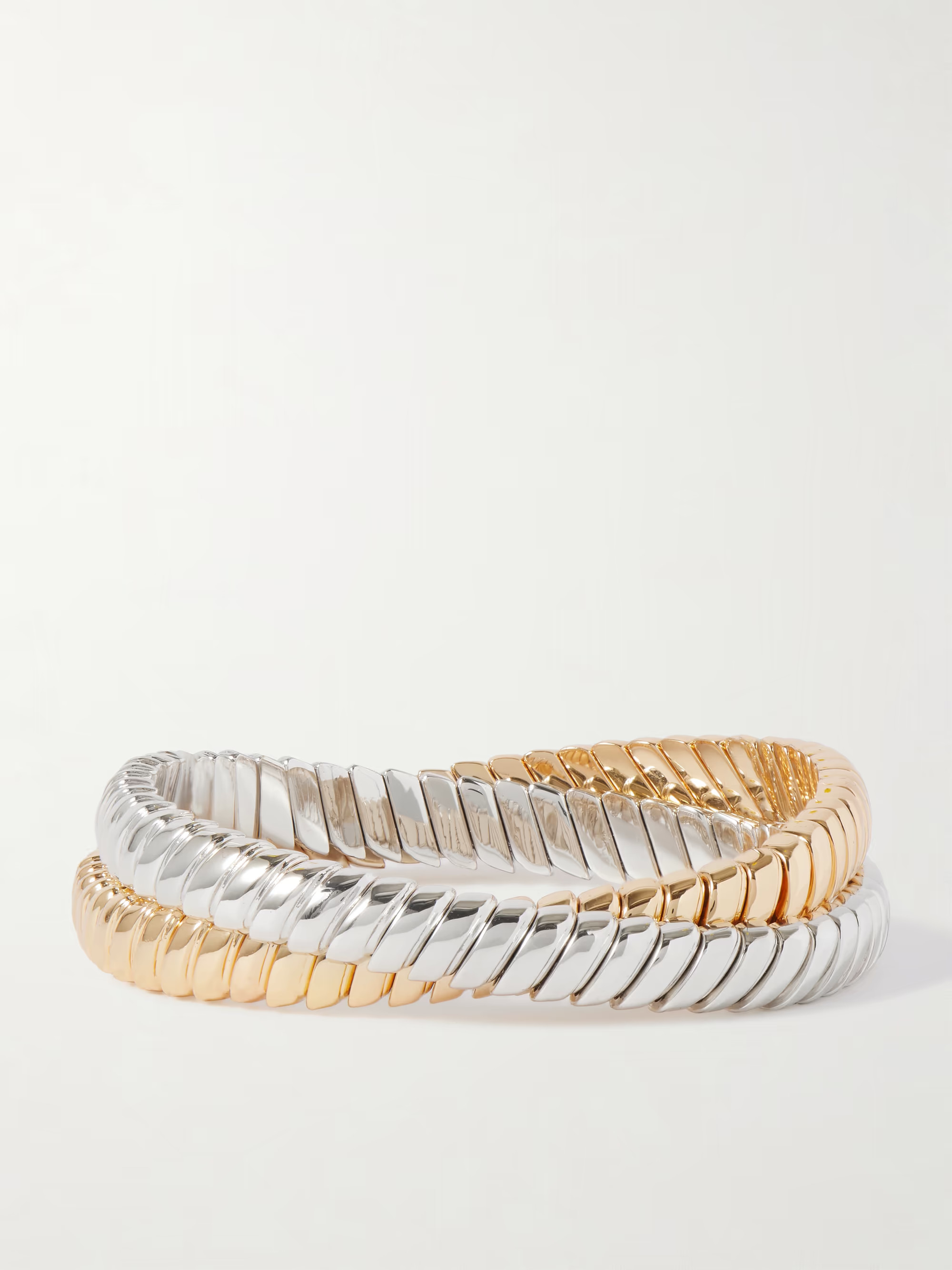 The Double Cobra set of two silver and gold-tone bracelets | NET-A-PORTER (US)