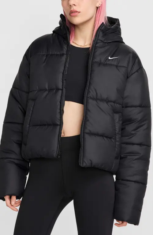 Nike Sportswear Therma-FIT Classic Puffer Jacket in Black/White at Nordstrom, Size Medium | Nordstrom