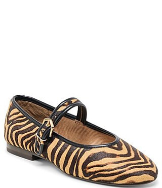 Dolce Vita Roslyn Tiger Print Calf Hair Mary Jane Ballet Flats - 10 | Dillard's