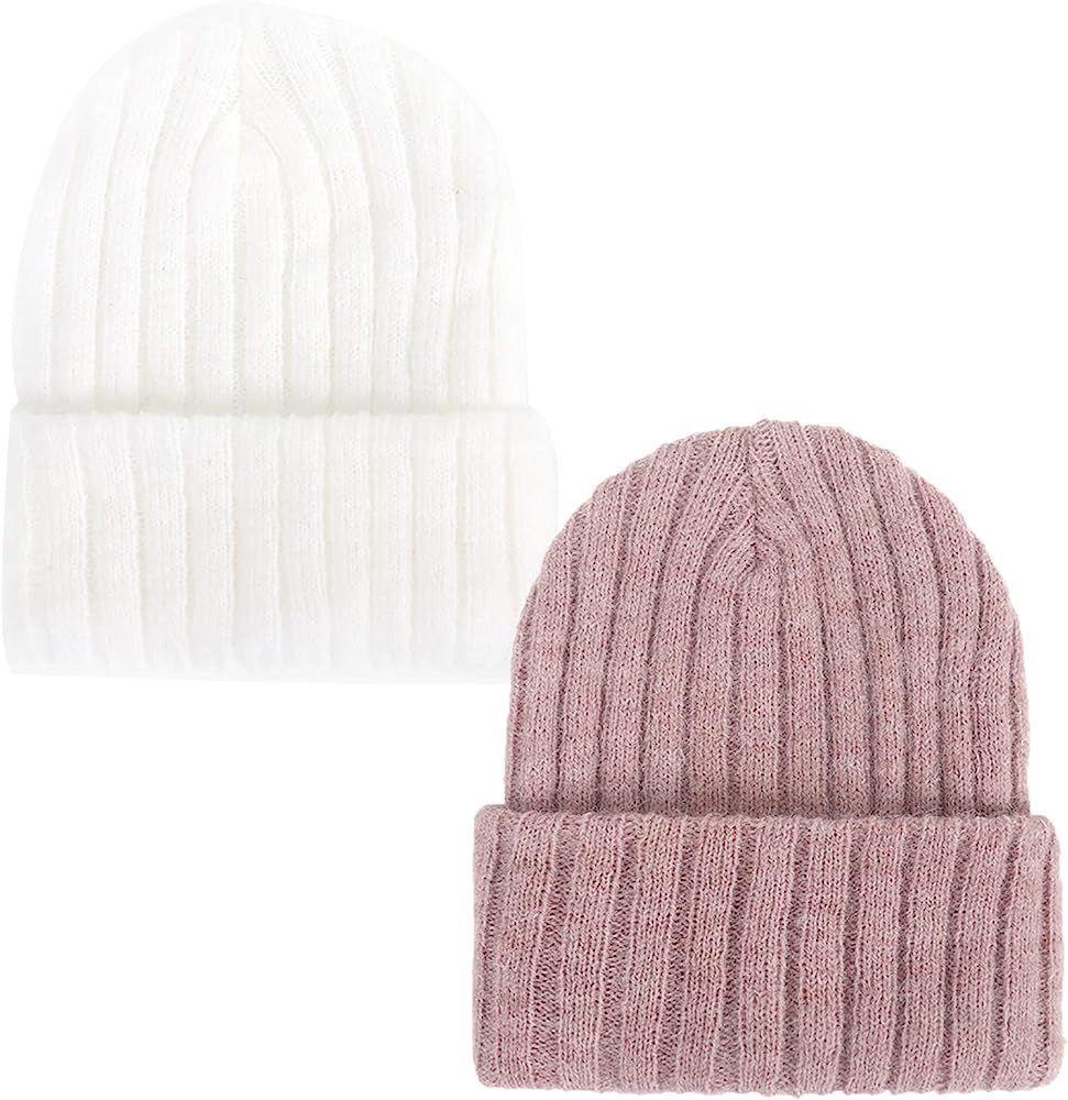 Newborn Baby Wool Hat Cap Turban Toddler Warm Hat Kids Baby Cap Set | Amazon (US)