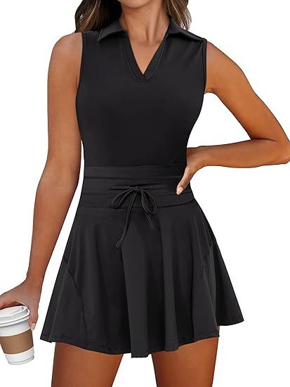 Caracilia Womens Golf Tennis Dress 2 Piece Sets Polo Neck Sleeveless Workout Athletic Summer Mini... | Amazon (US)