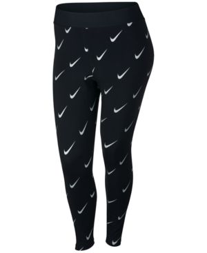 Nike Plus Size Leg-a-See Metallic Logo-Print Leggings | Macys (US)