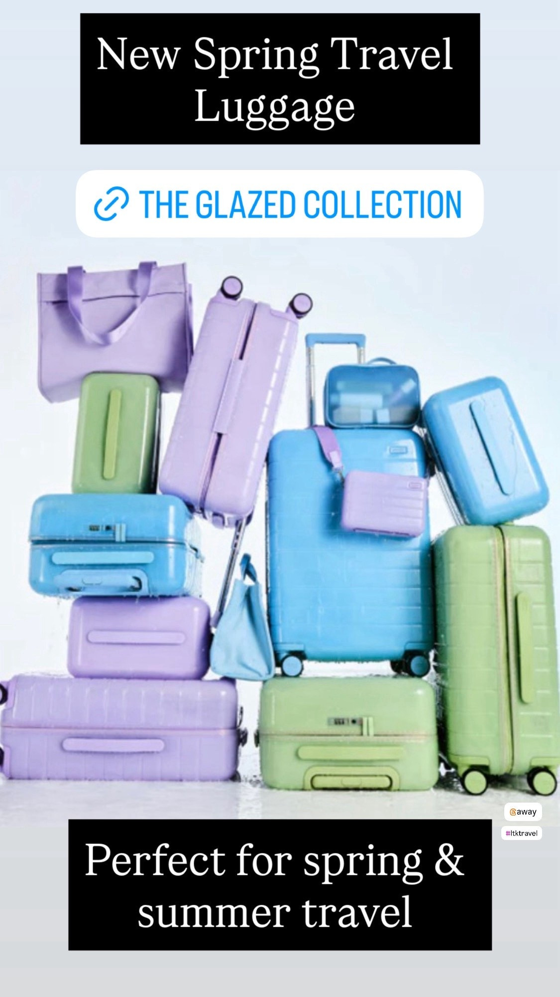 Luggage 

My favorite travel luggage from Away just launched their beautiful Glazed Collection and the colors are perfect for spring travel. ✈️ 

These glossy pastel hues bring a fresh look to their best-selling luggage, including the The Carry-On I travel with.

Away luggage has been my go-to for vacations because it’s durable, organized, and easy to travel with. This new limited-edition collection adds the prettiest pop of color for spring and summer trips. You can bet I am grabbing that beautiful purple color! 💜💜💜

Linked my favorites from the new collection.

Away luggage
Away carry on
Away glazed collection
spring travel essentials
travel luggage women
pastel luggage
carry on suitcase
travel gear women
vacation travel essentials
stylish luggage
travel organization
travel bags women
spring break travel style

#awaytravel
#awayluggage
#travelstyle
#travelessentials
#springtravel
#vacationpacking
#carryonluggage
#travelinstyle
#ltktravel
#ltkstyle
#vacationready
#travelgear



#LTKSeasonal #LTKSpringSale #LTKTravel