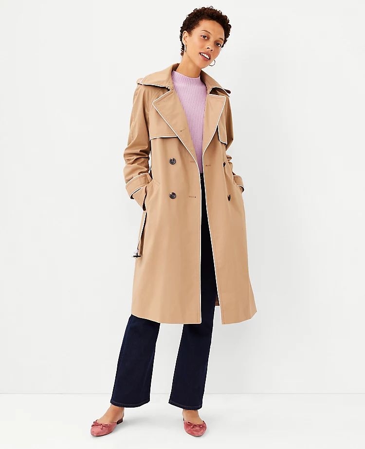 Tipped Twill Trench Coat | Ann Taylor | Ann Taylor (US)