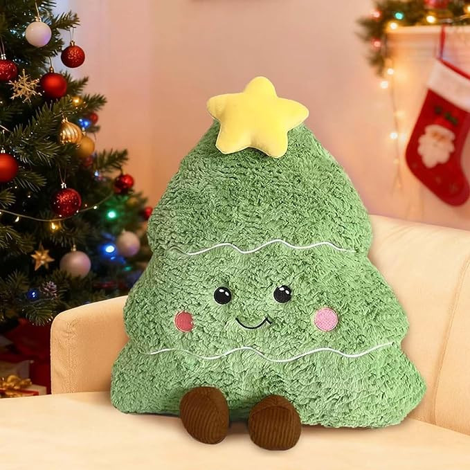 Cute Christmas Tree Pillow Creative Tree Shape Plush Stuffed Soft Throw Pillows Sofa Room Christm... | Amazon (US)