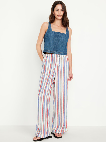 High-Waisted Linen-Blend Wide-Leg Pants | Old Navy | Old Navy (US)