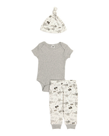 Newborn Boy 3pc Dino Joggers Set | TJ Maxx